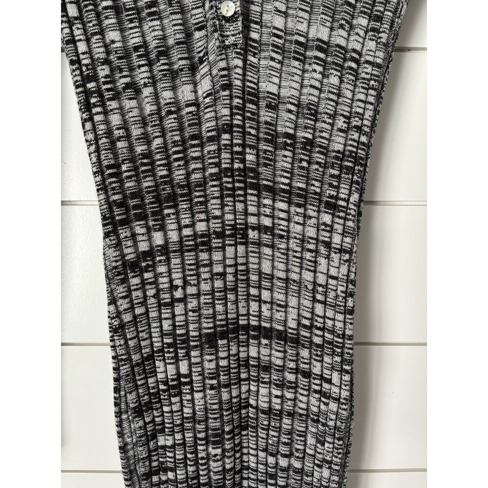 Willow & Wind Black White Gray Heather Ribbed Knit Henley Bodycon Dress Size S - Picture 3 of 4